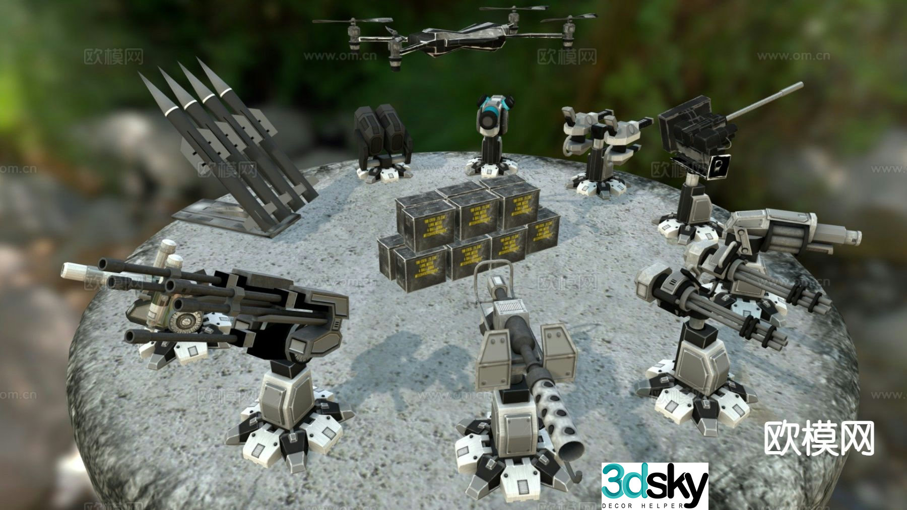 Future weapon pack turret 3d model