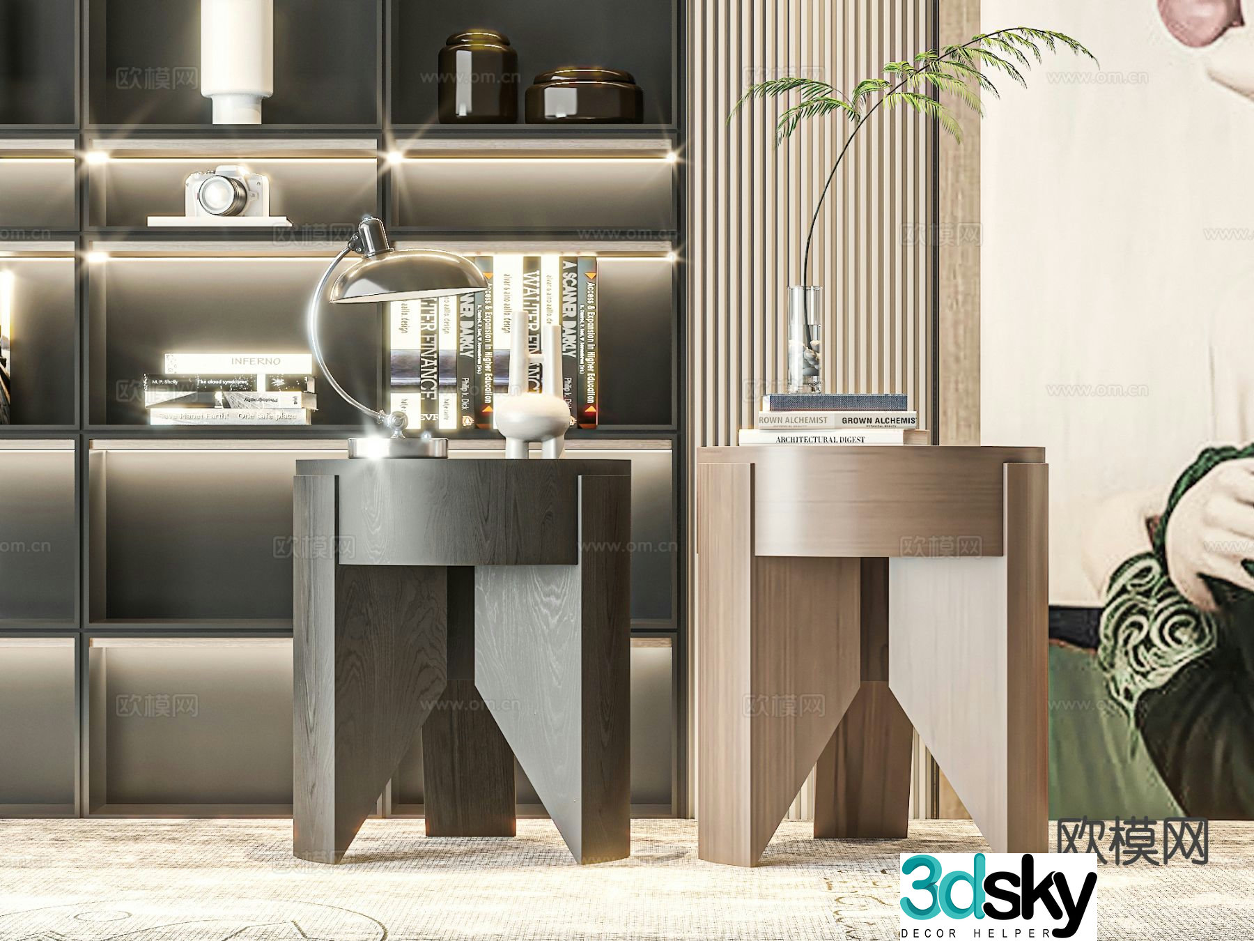 Modern bedside table 3d model