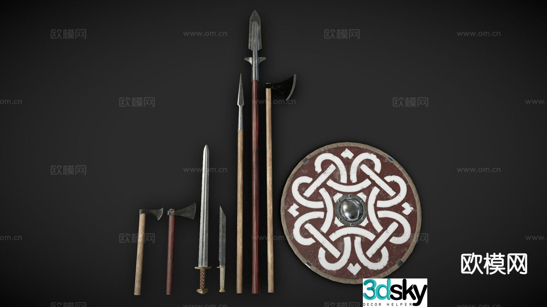 viking weapons 3d model