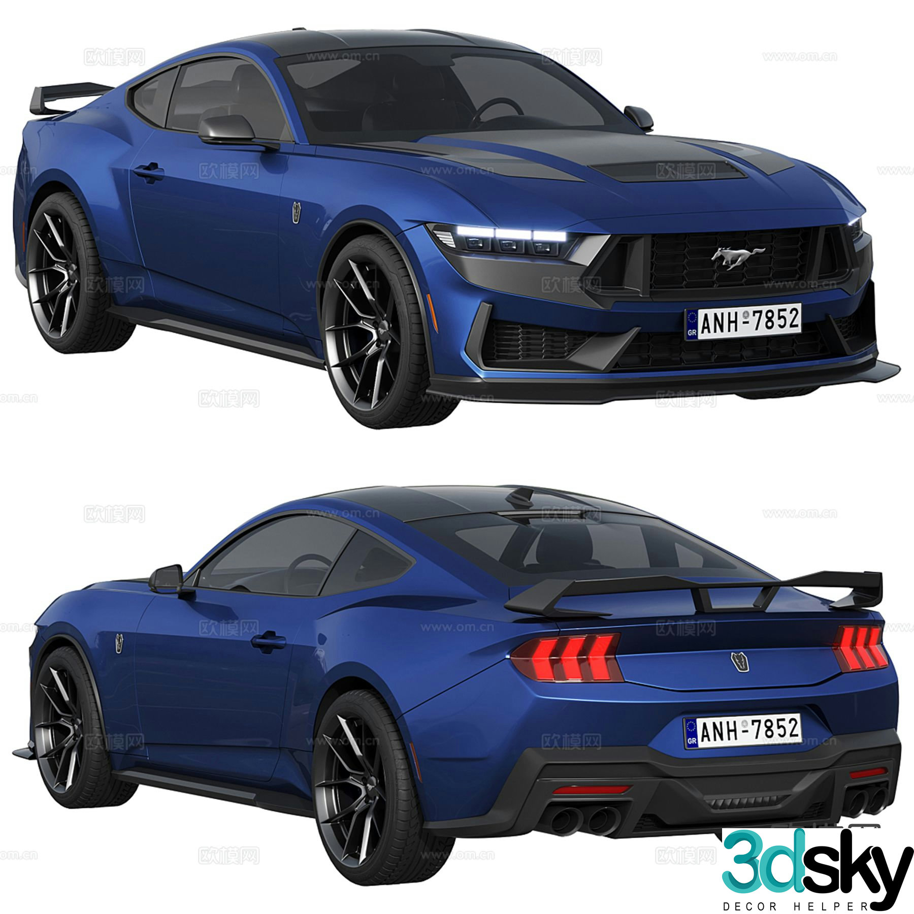 ford mustang car sports car coupe 3d model