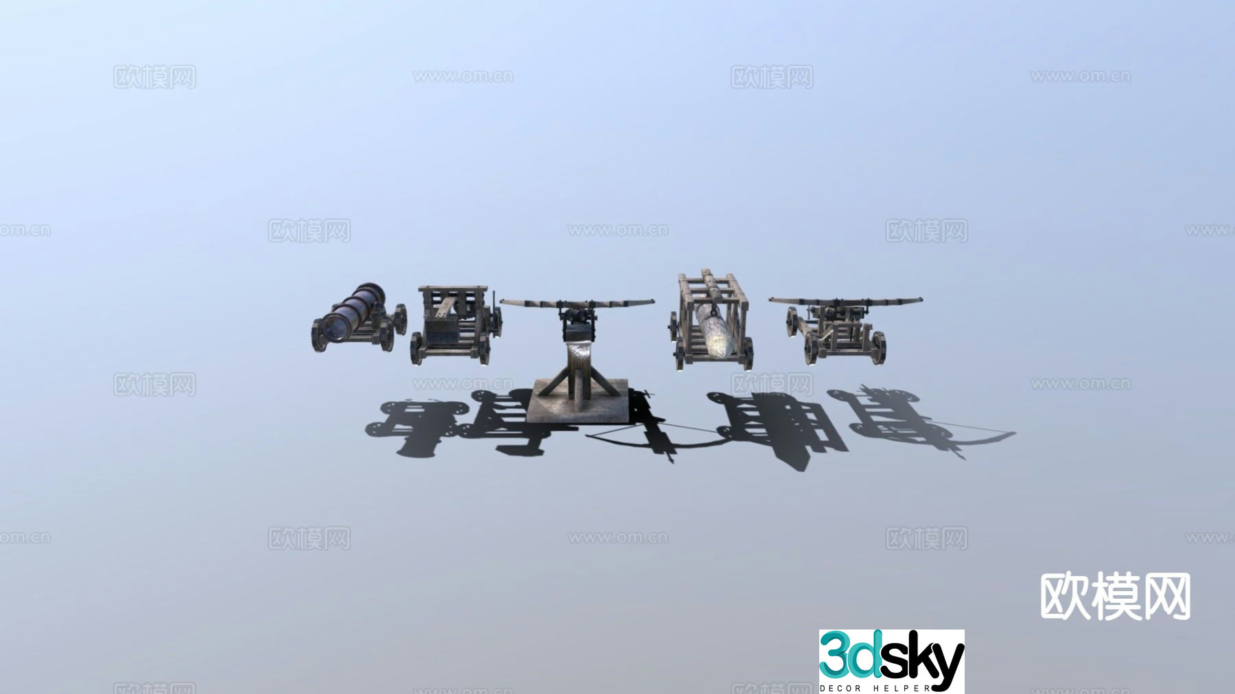 Siege weapons rocket launcher mortar 3d model