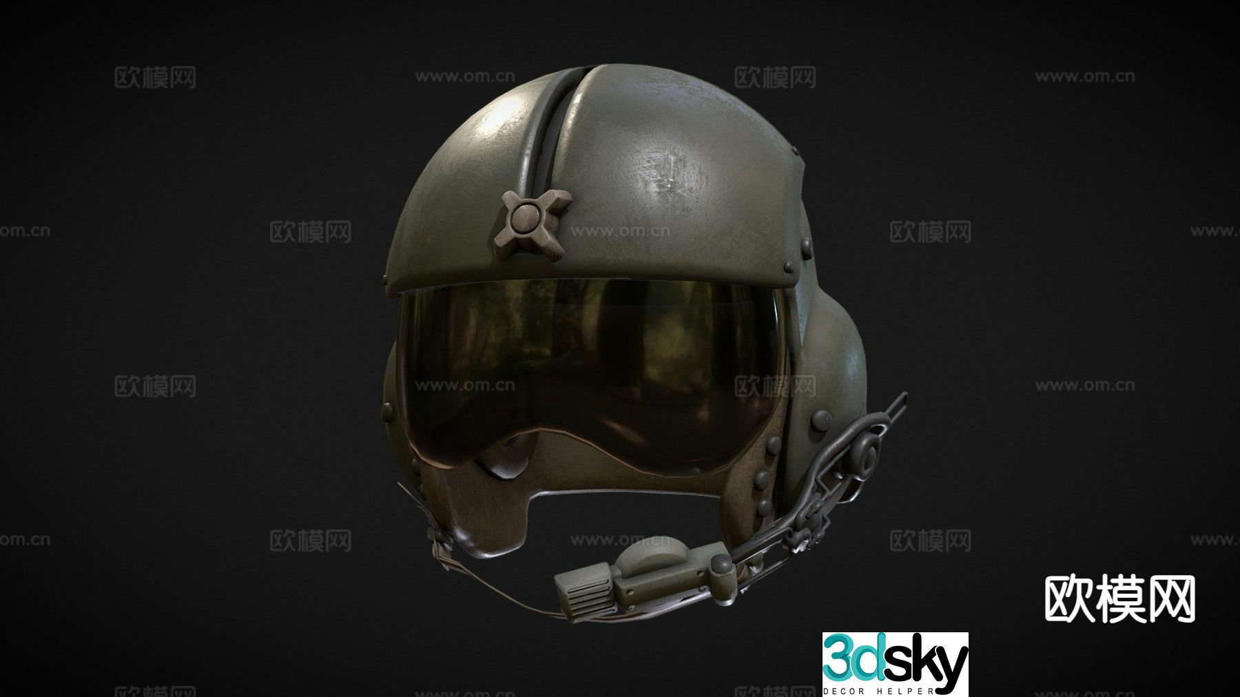 Vietnamese US military pilot helmet 3d model