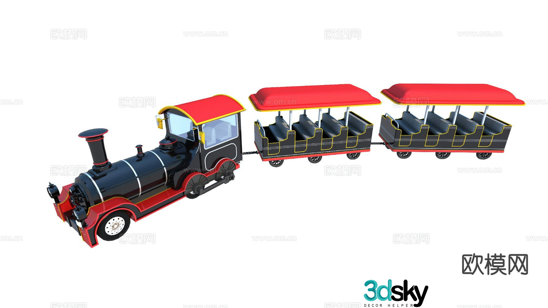 Neoclassical train Commercial train Scenic spot sightseeing car 3D model