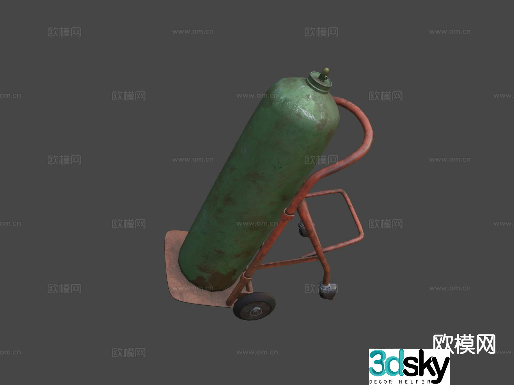 Gas cylinder cart 3d model