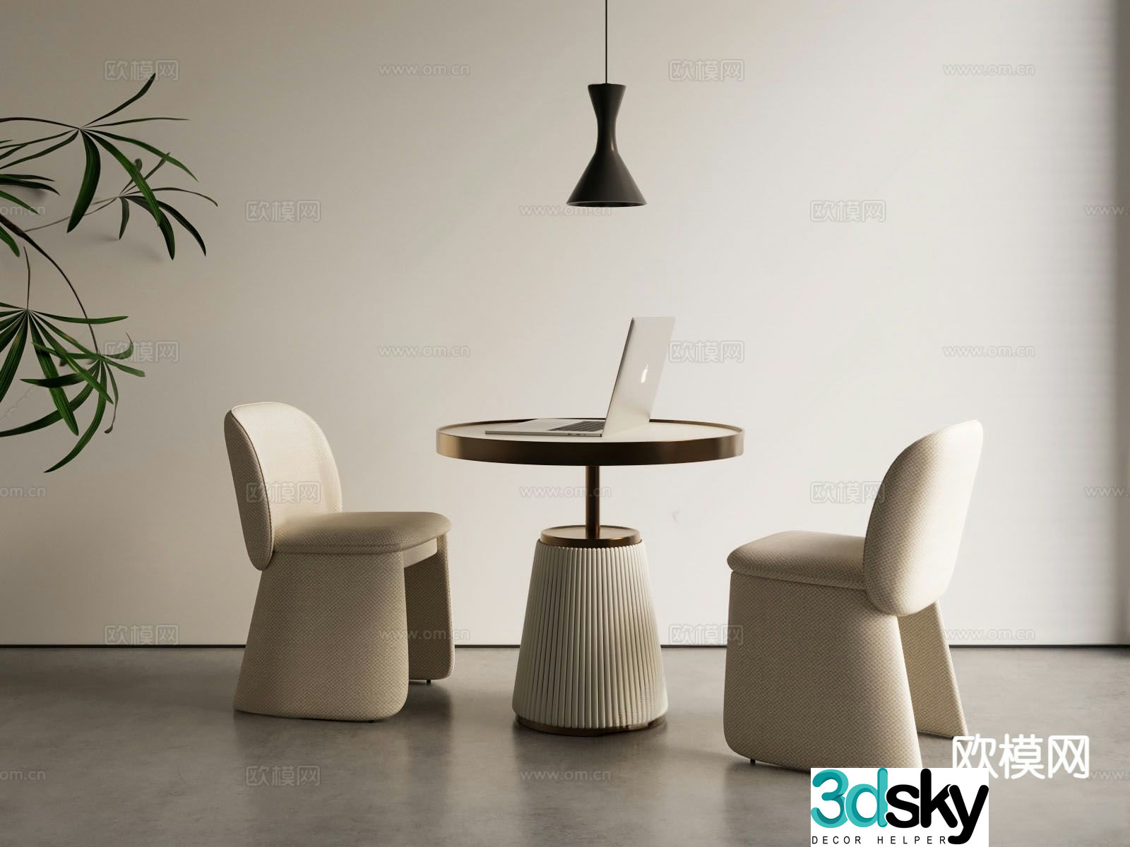 Negotiable table and chairs Leisure table and chairs 3D model