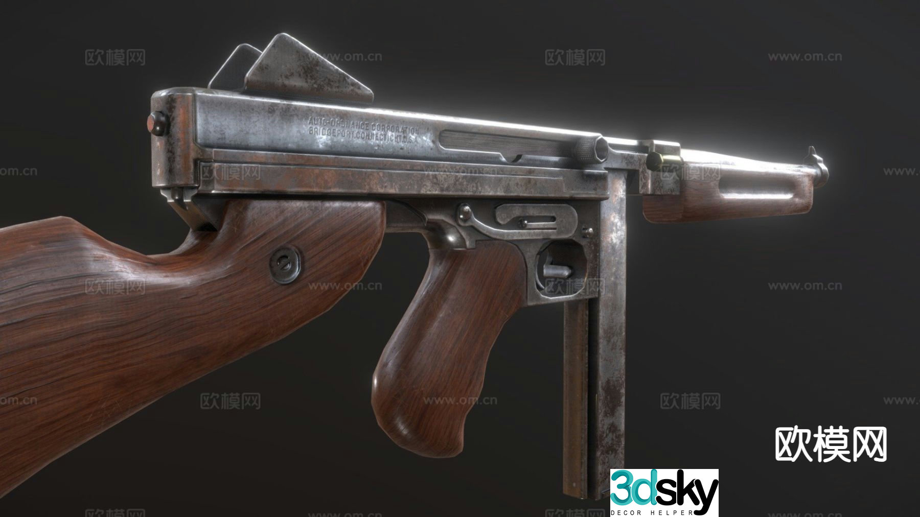 Thompson M1A1 pistol shotgun 3d model