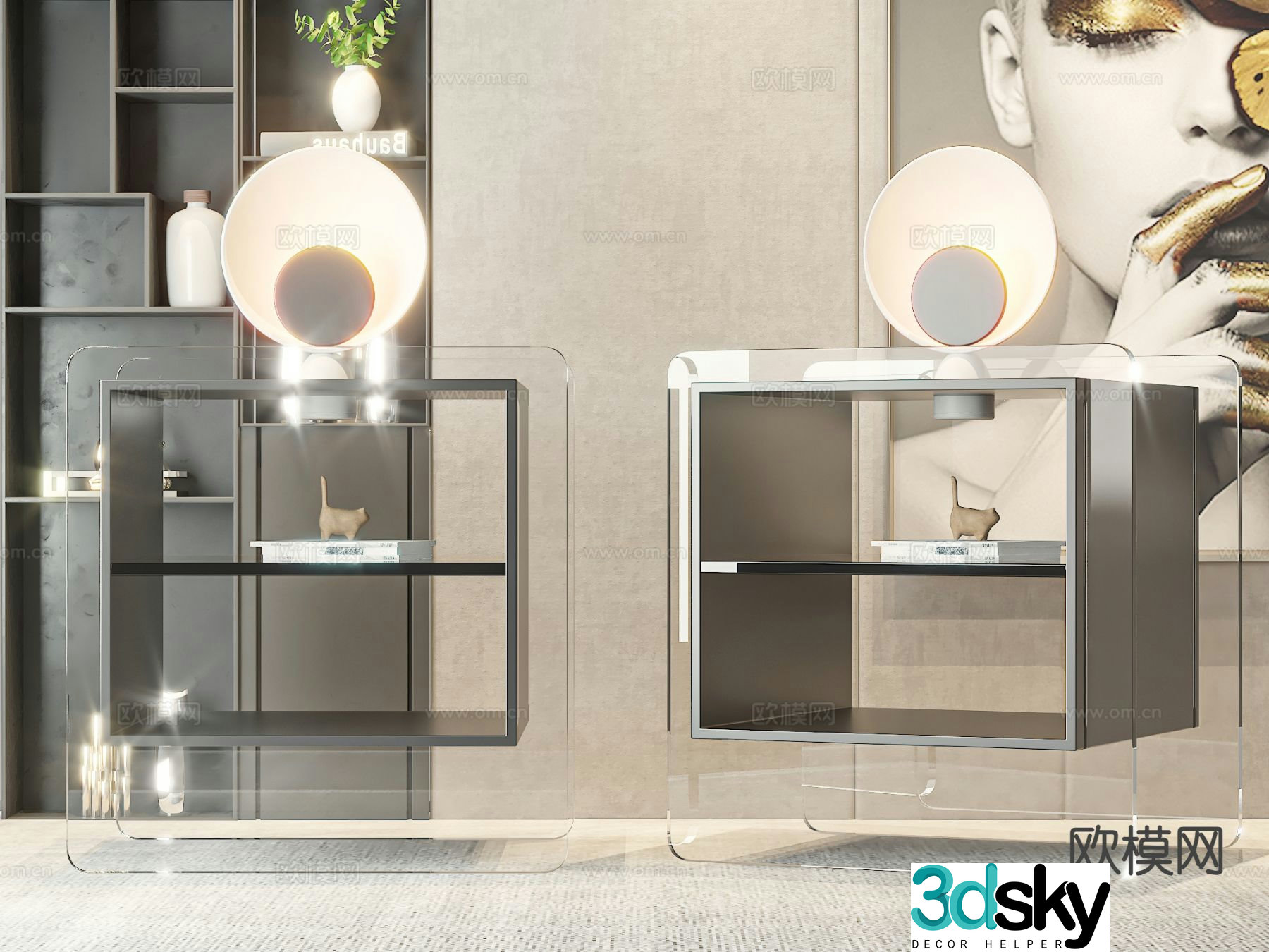 Modern bedside table 3d model