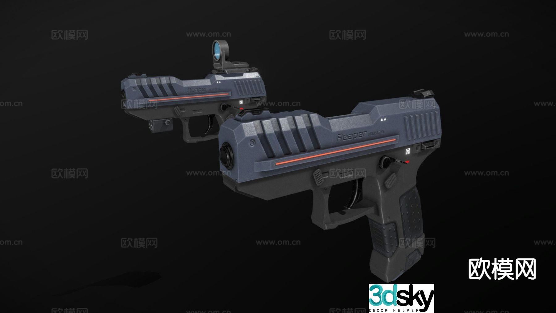 Scifi pistol 3d model