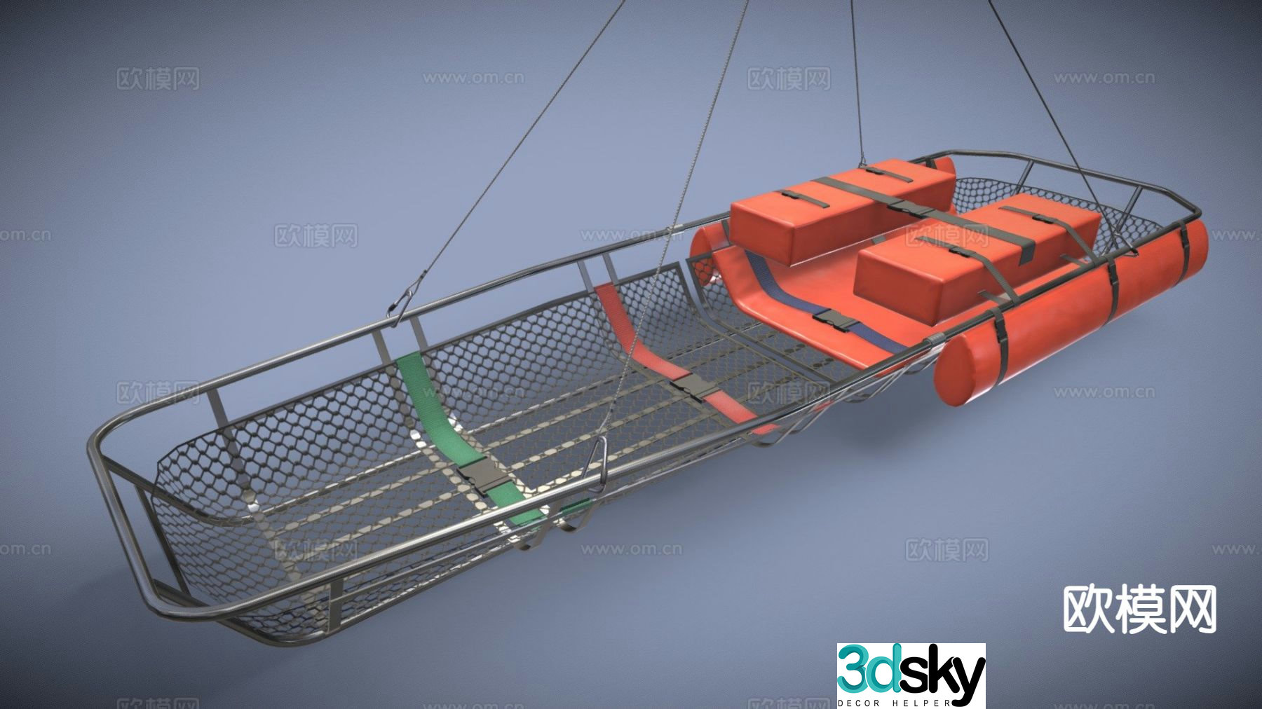 Helicopter rescue stretcher 3d model