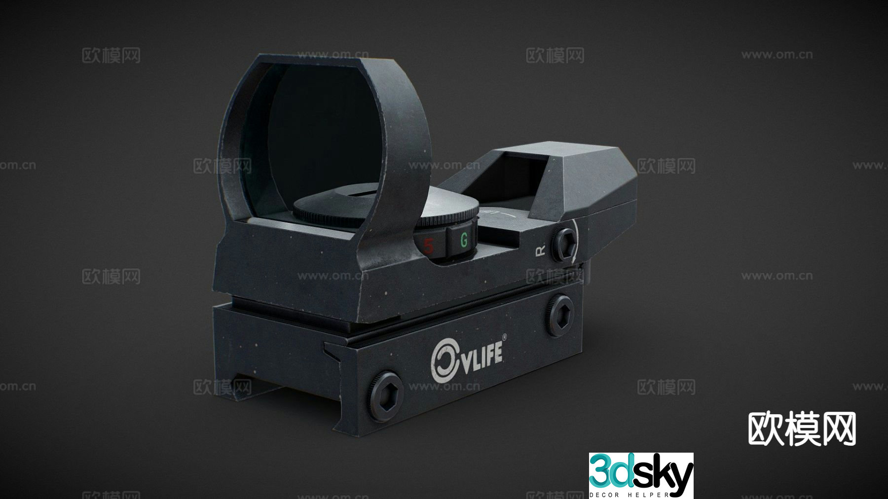 Reflective red dot sight 3d model