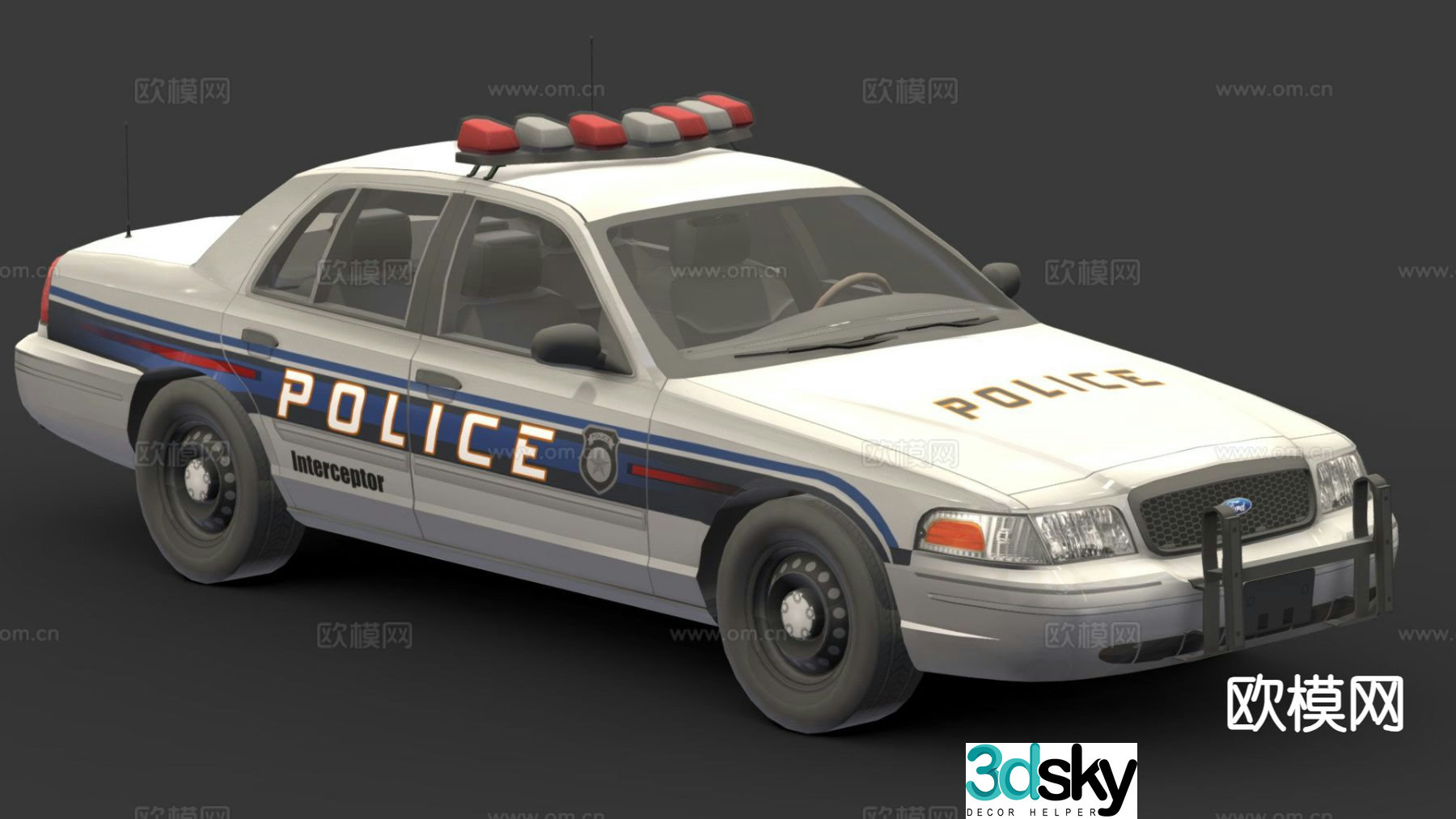 police car car 3d model