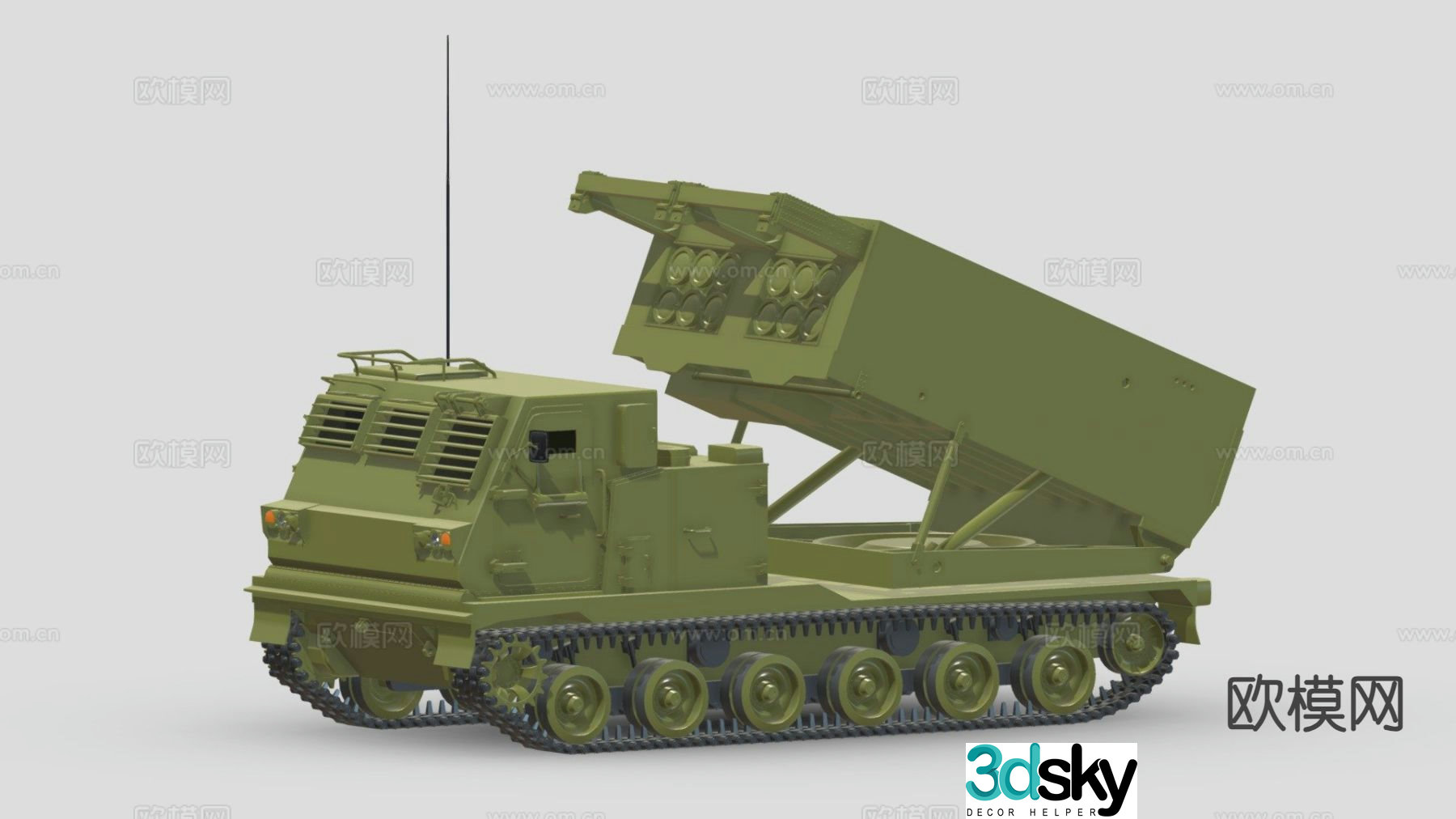 M270 multiple rocket system tank 3d model