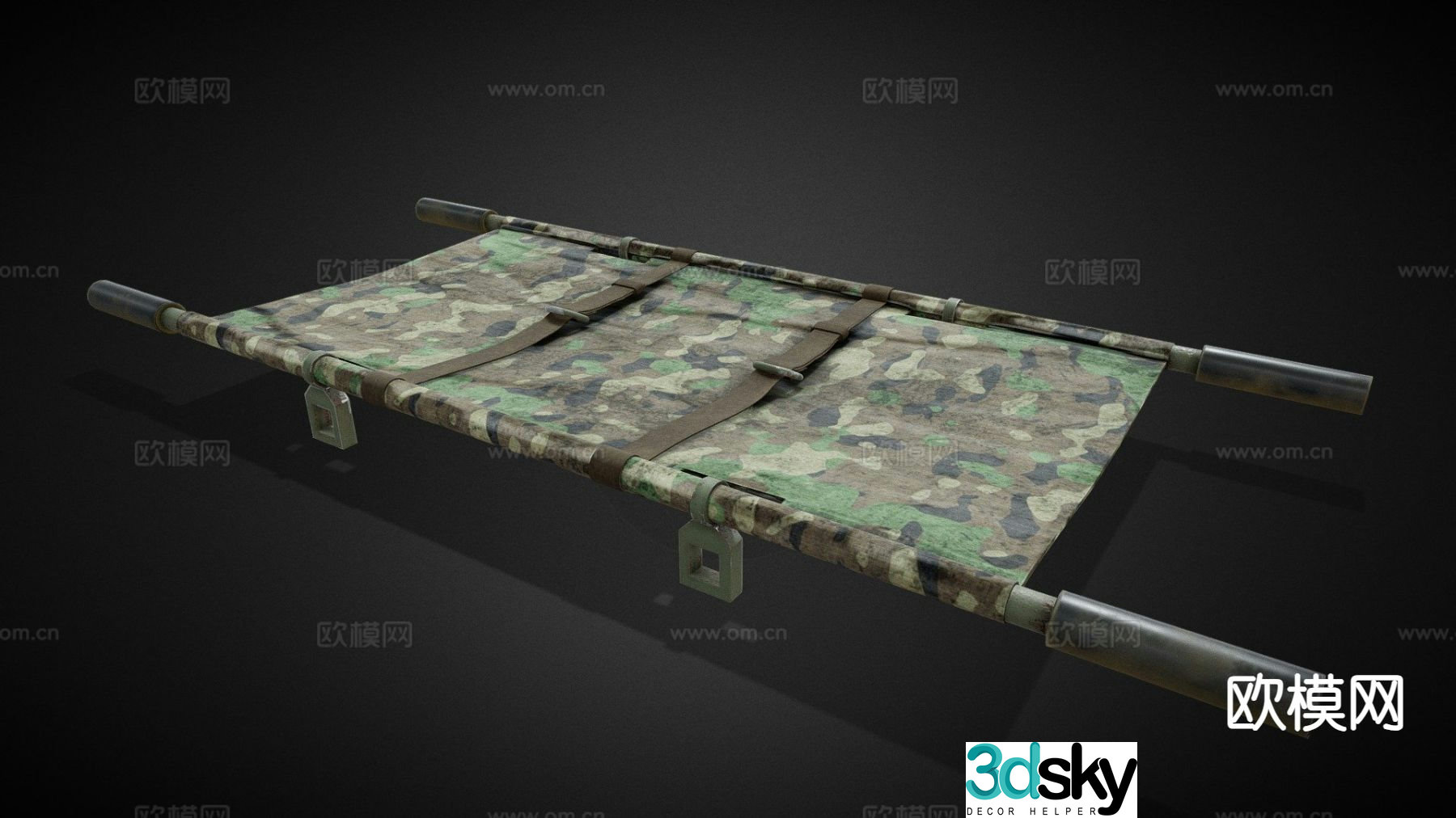 Military stretcher medical stretcher 3d model