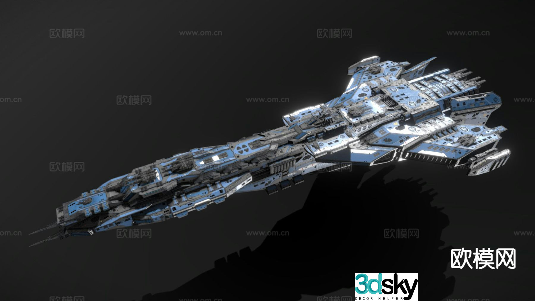 Scifi Revenge dreadnought cruiser 3d model