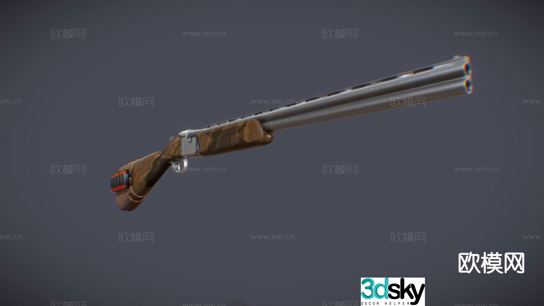 Double barrel gun 3d model