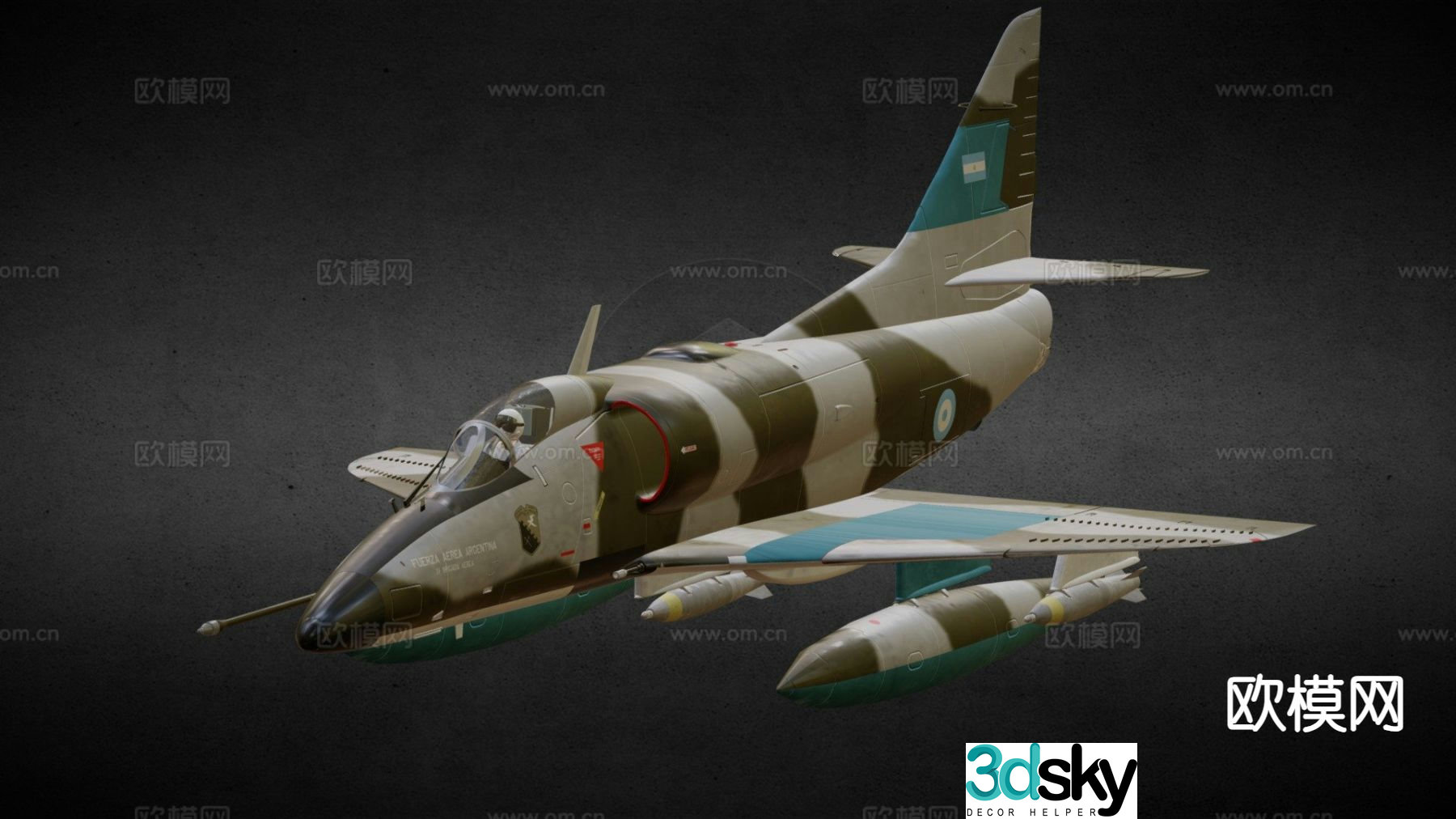 Skyhawk fighter 3d model