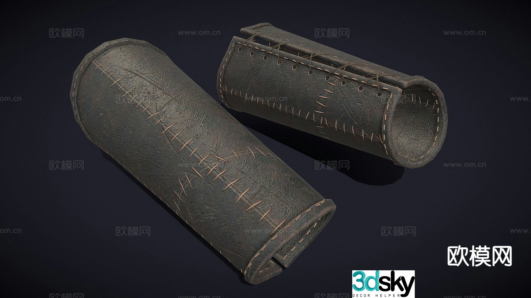 Leather fitness wristband 3d model