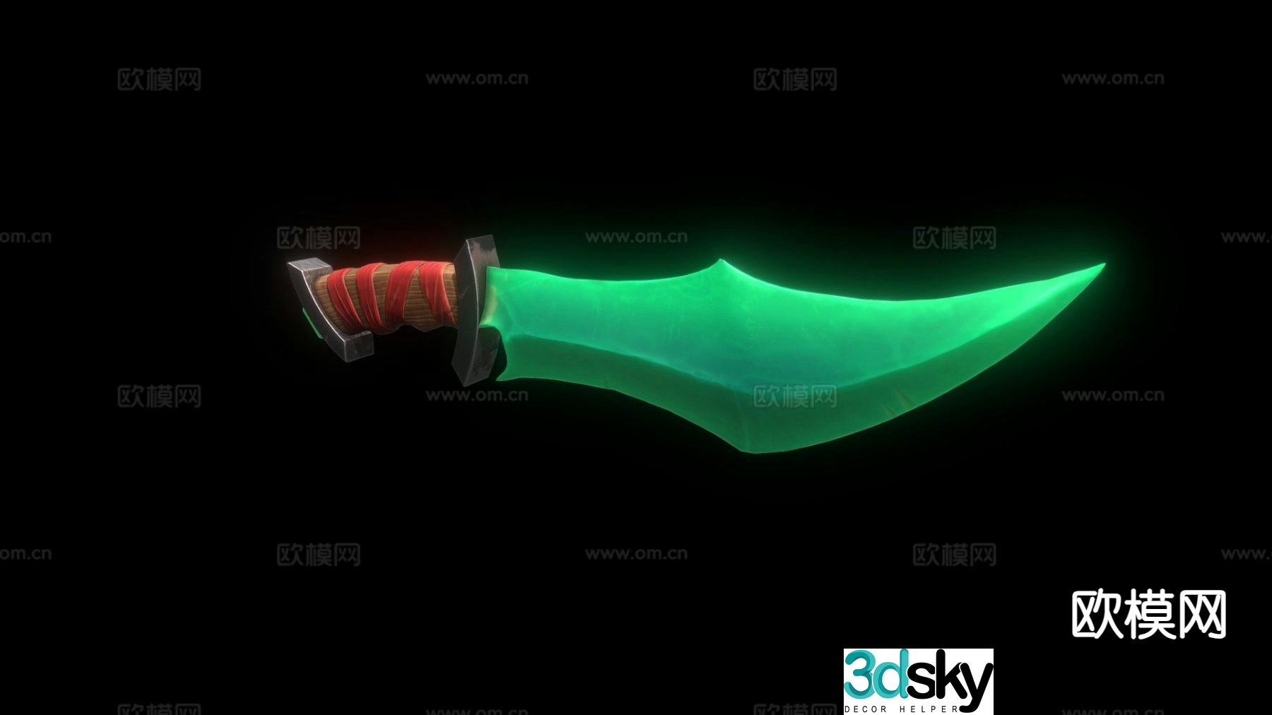 Game dagger jade dagger 3d model