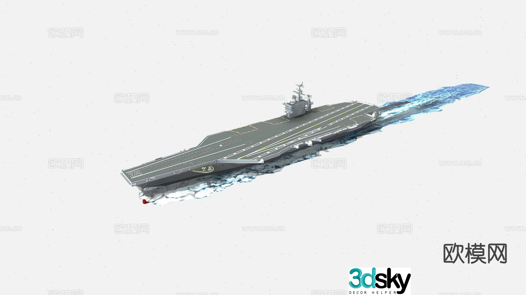 USS Nimitz science fiction warship aircraft carrier 3D model
