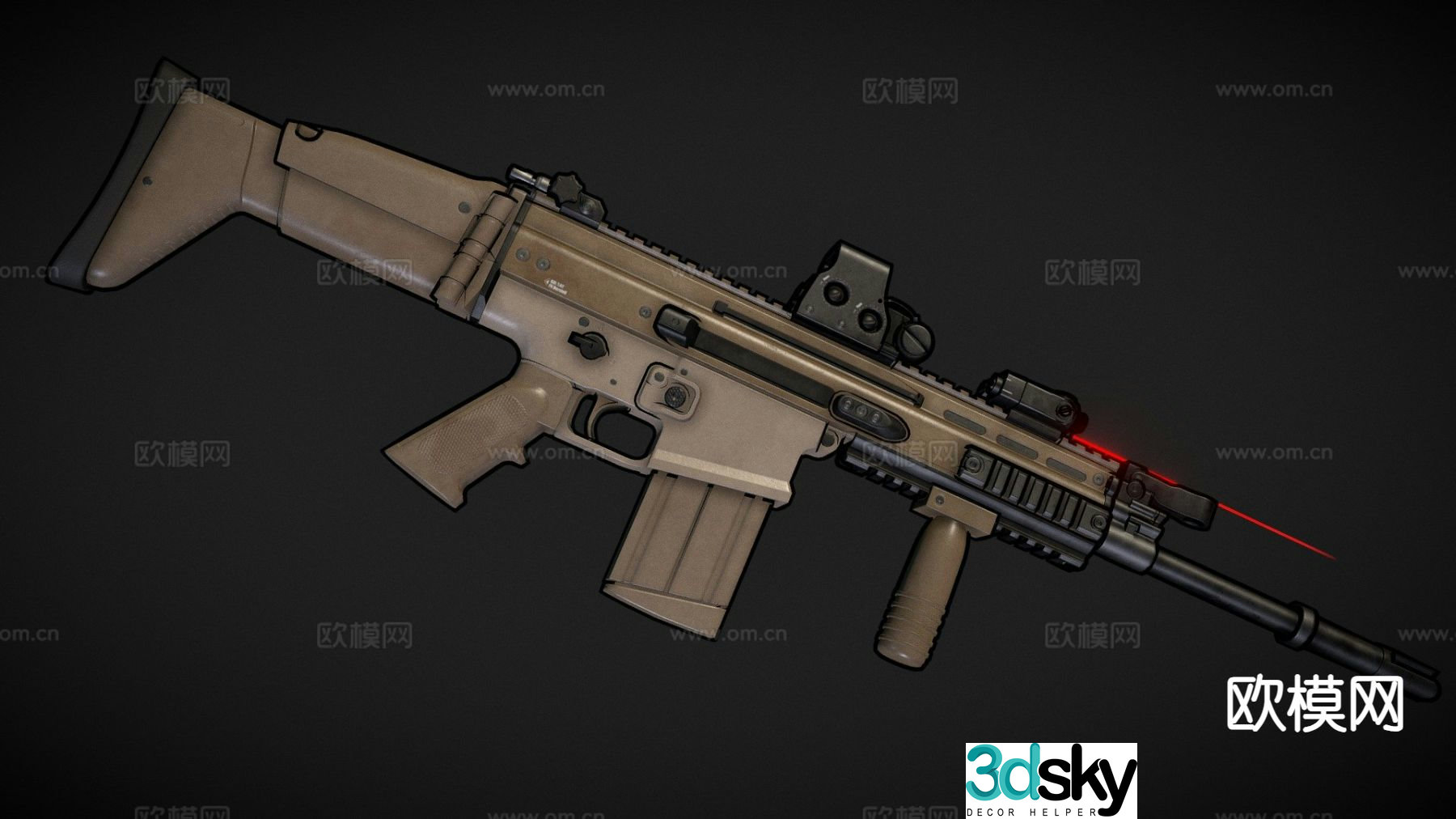 automatic rifle 3d model