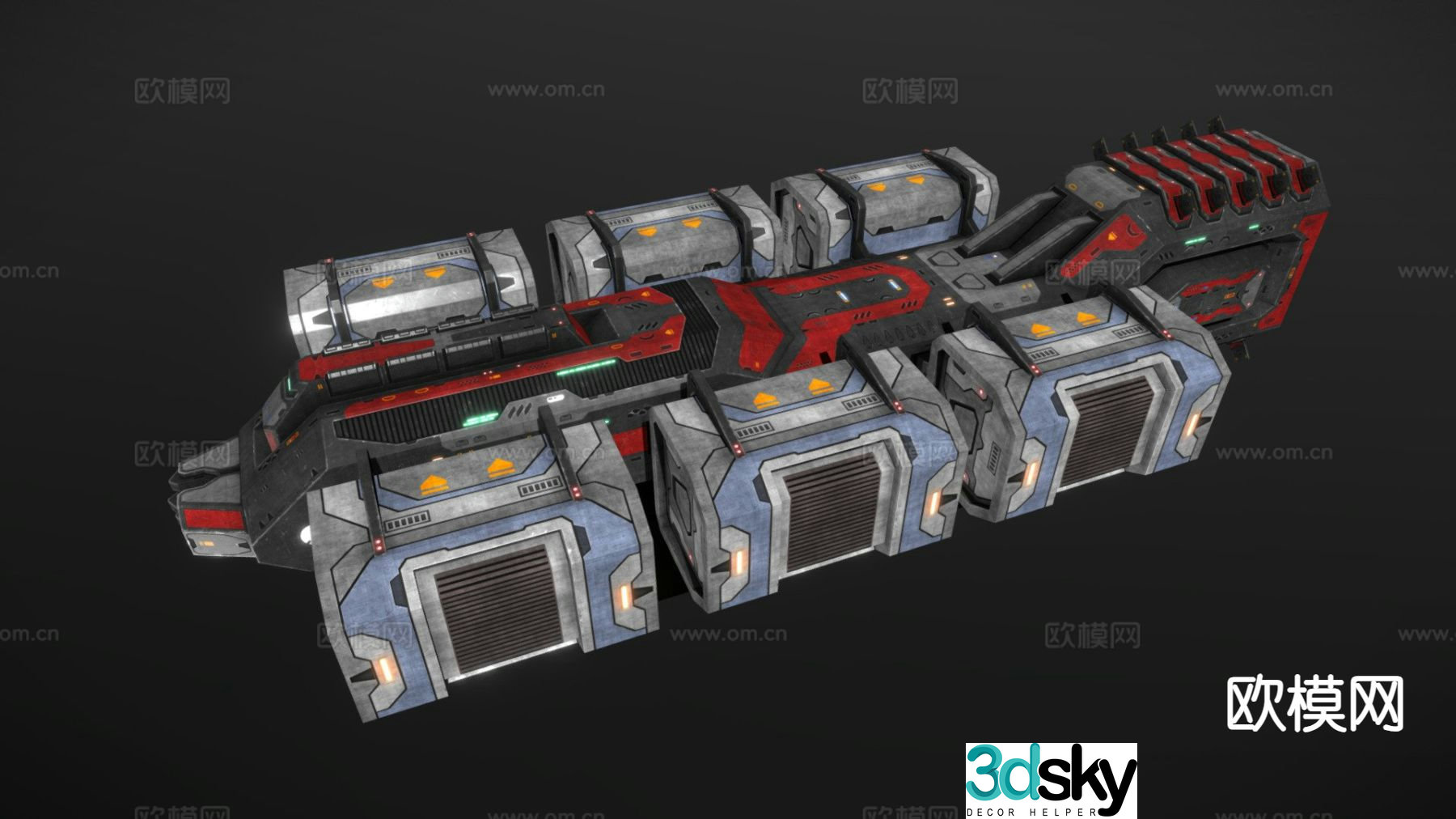 Sci-fi cargo ship Mars ship 3d model