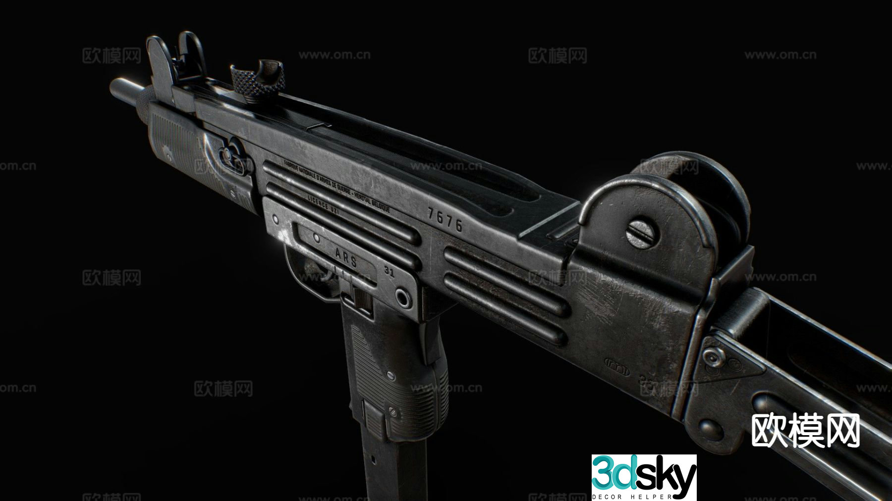 submachine gun 3d model