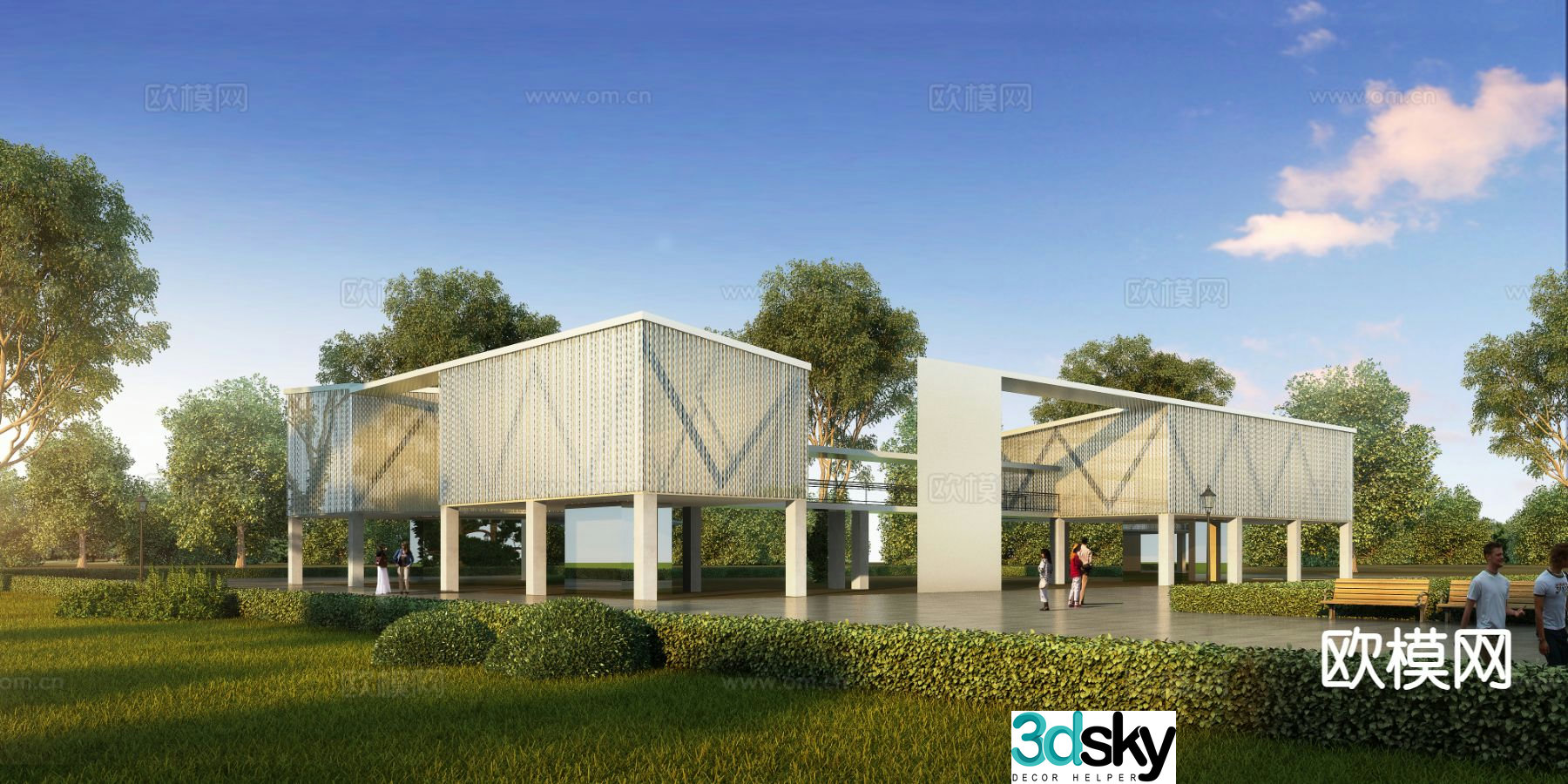 Park landscape garden landscape 3d model