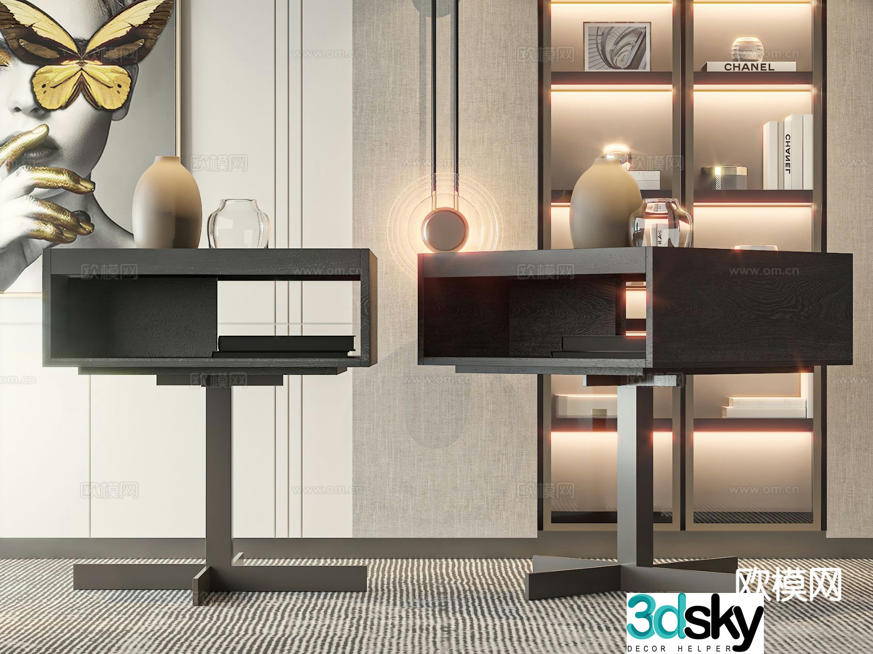 Modern bedside table 3d model