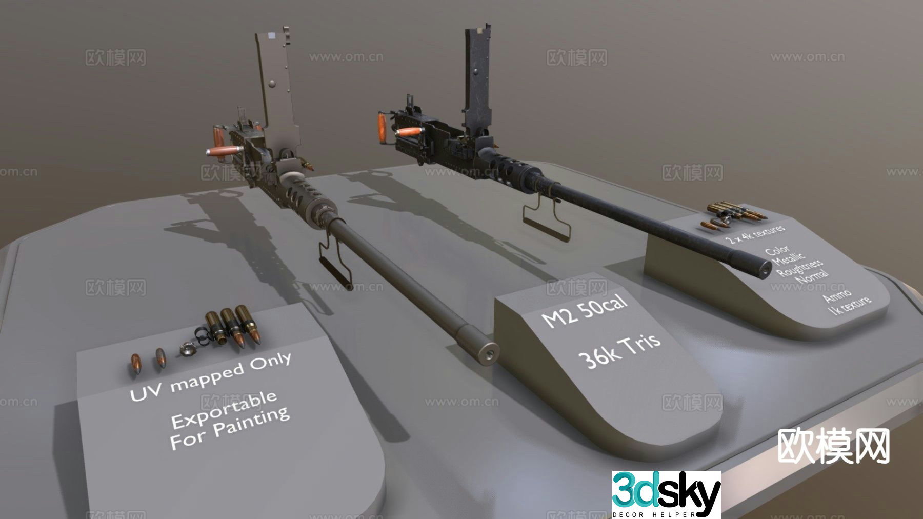 light machine gun gun firearm 3d model