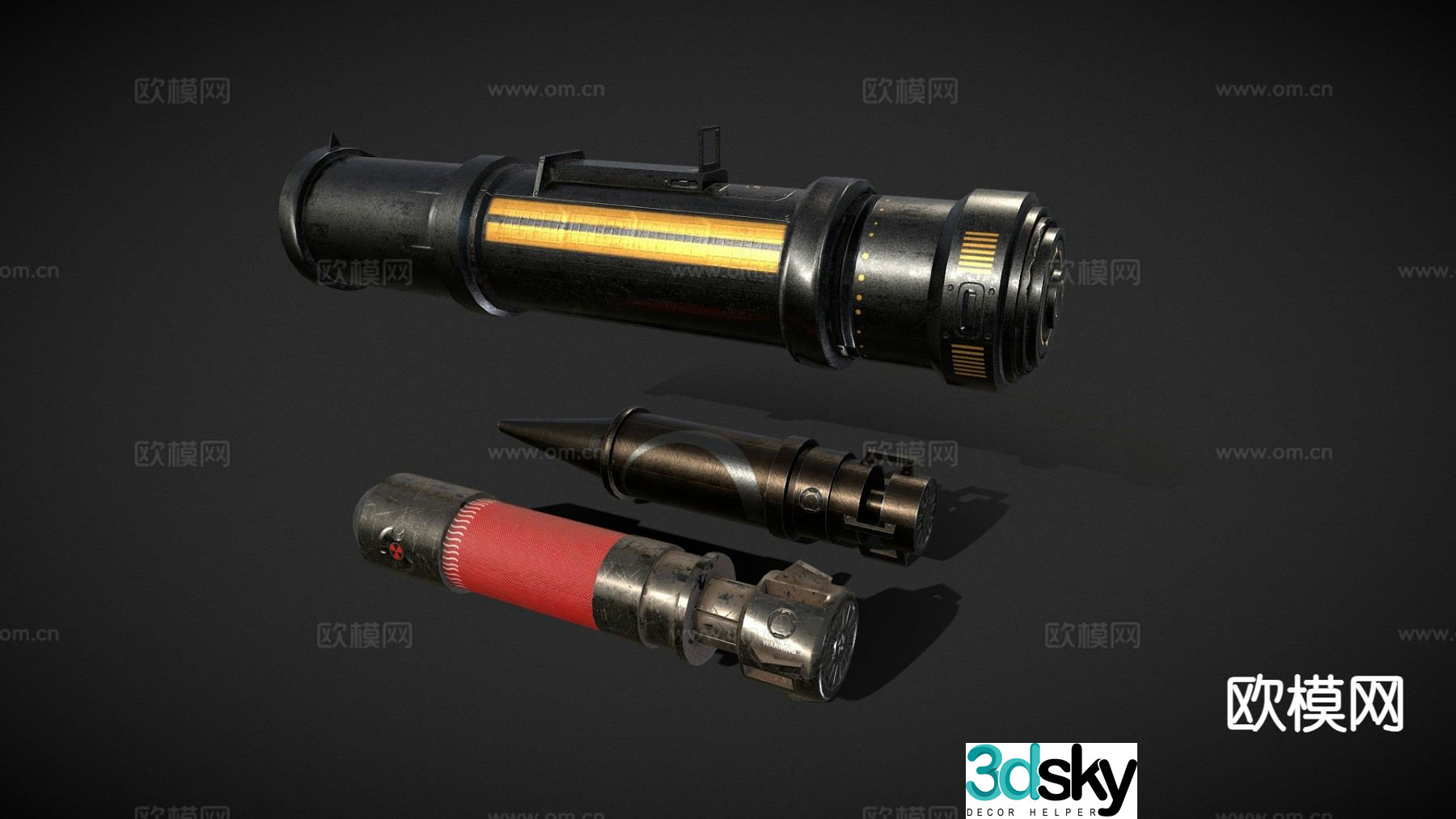 rocket launcher rocket 3d model