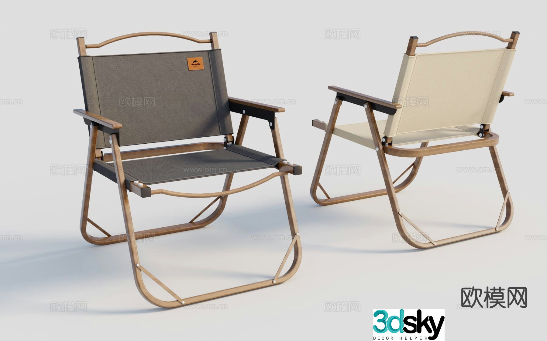 Outdoor chair folding chair 3d model