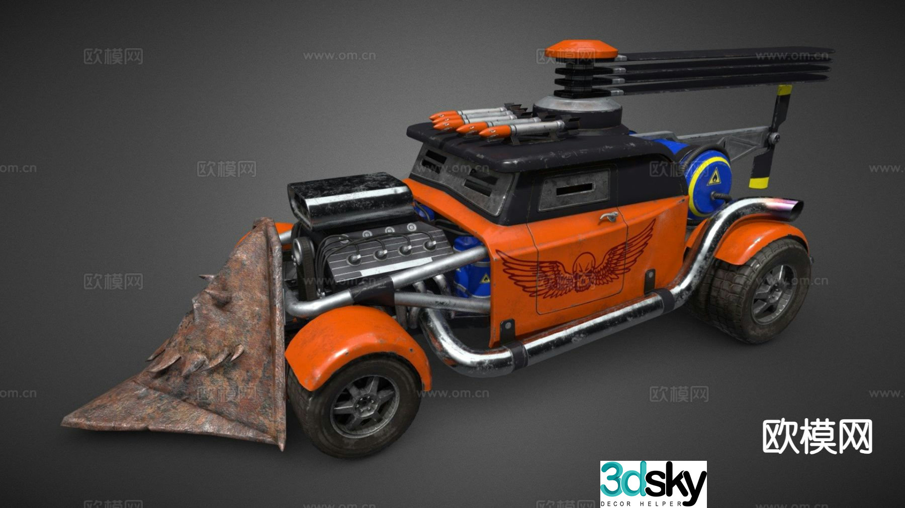 Post-apocalyptic car 3d model