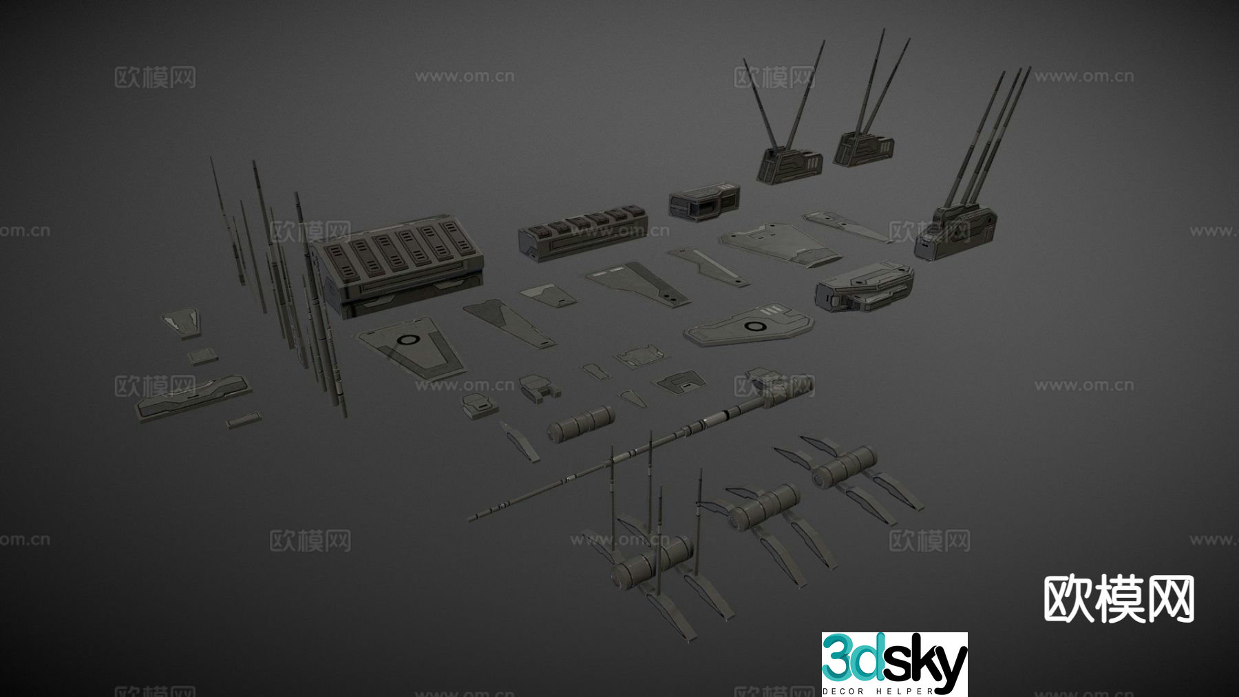 sci-fi spaceship add-on 3d model
