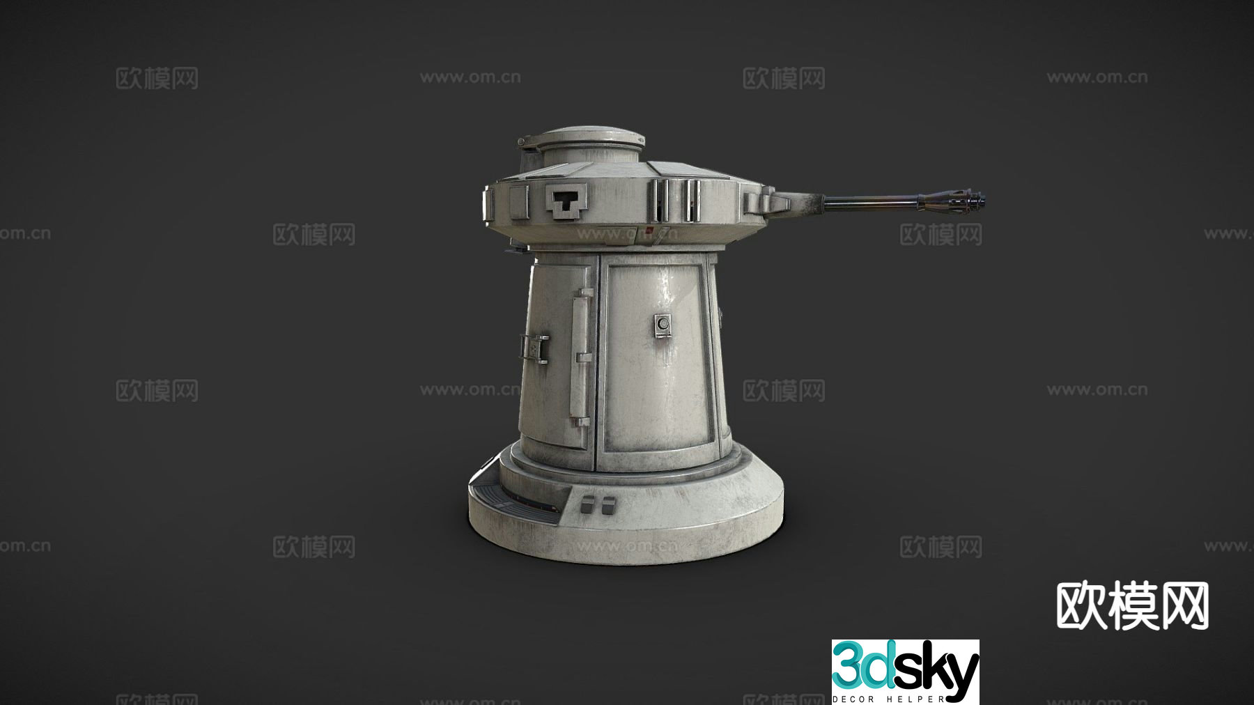 Turret battery laser turret 3d model