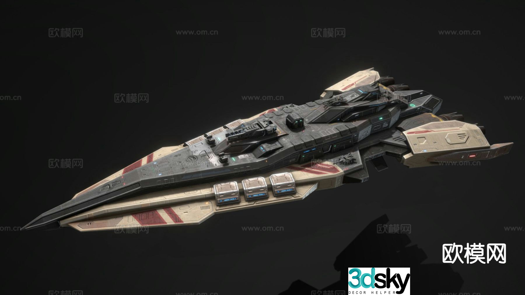 S-class cruiser CG game 3d model