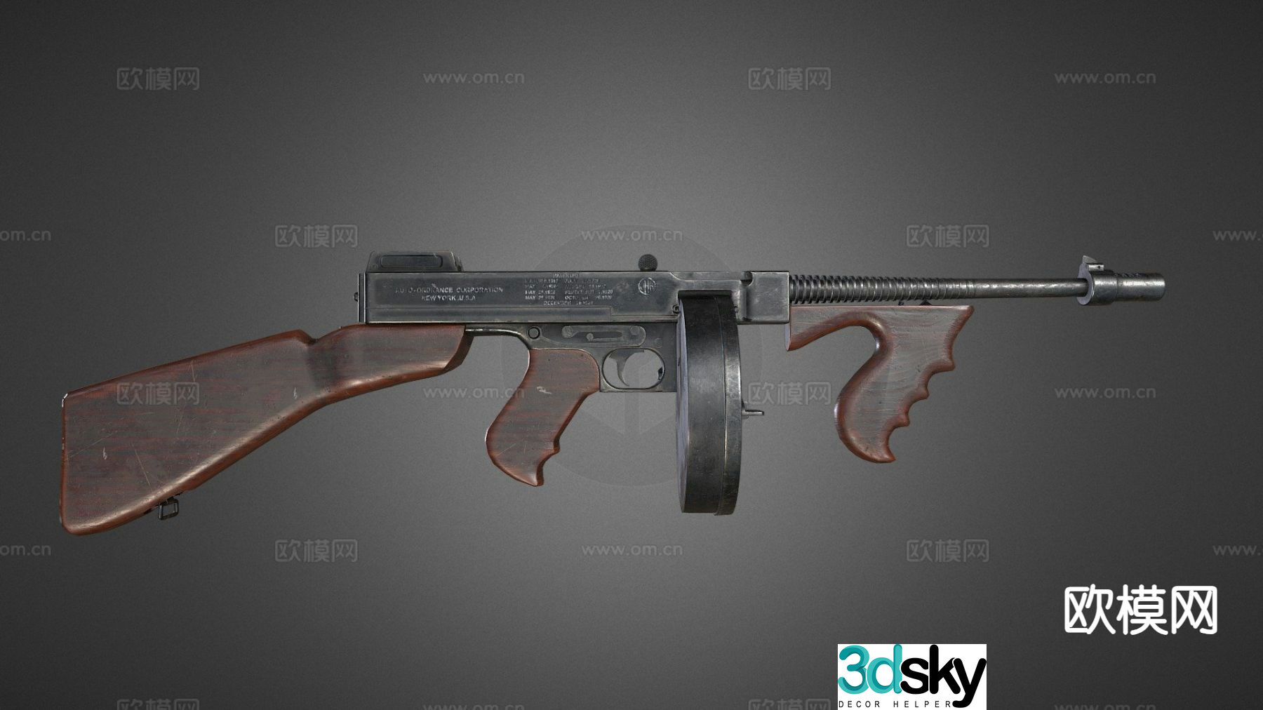 Thompson submachine gun 3d model