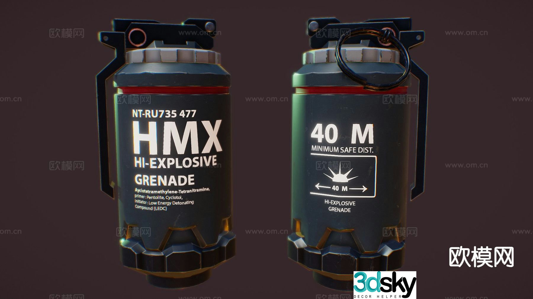 laser grenade 3d model