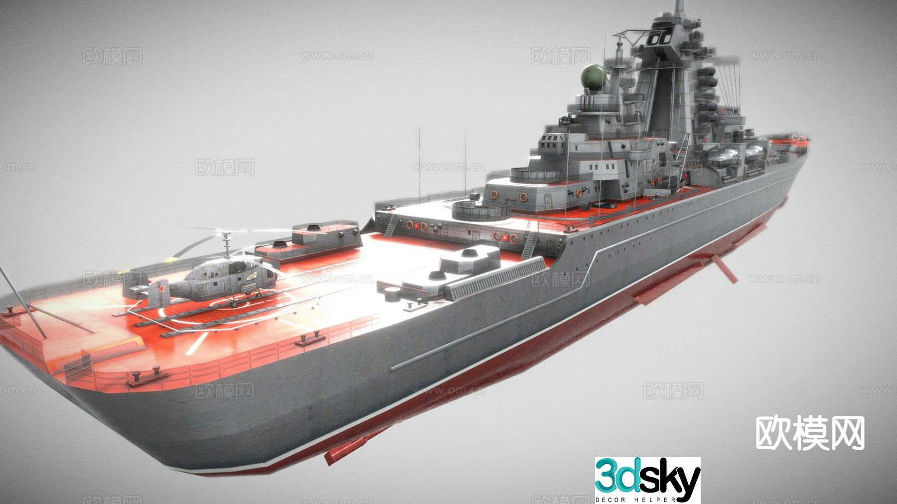 Kirov class battlecruiser 3d model
