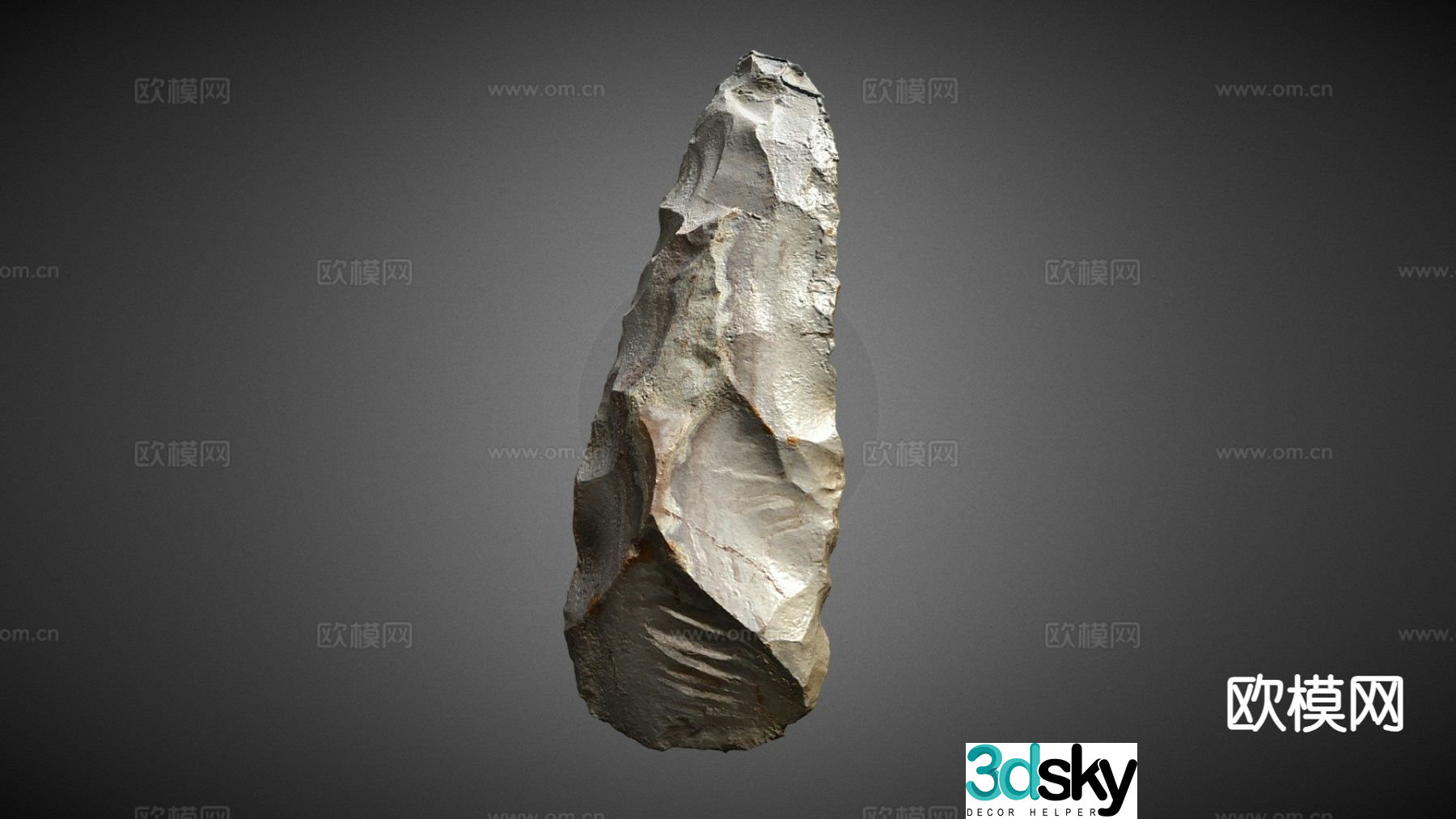 Neolithic carved flint 3d model