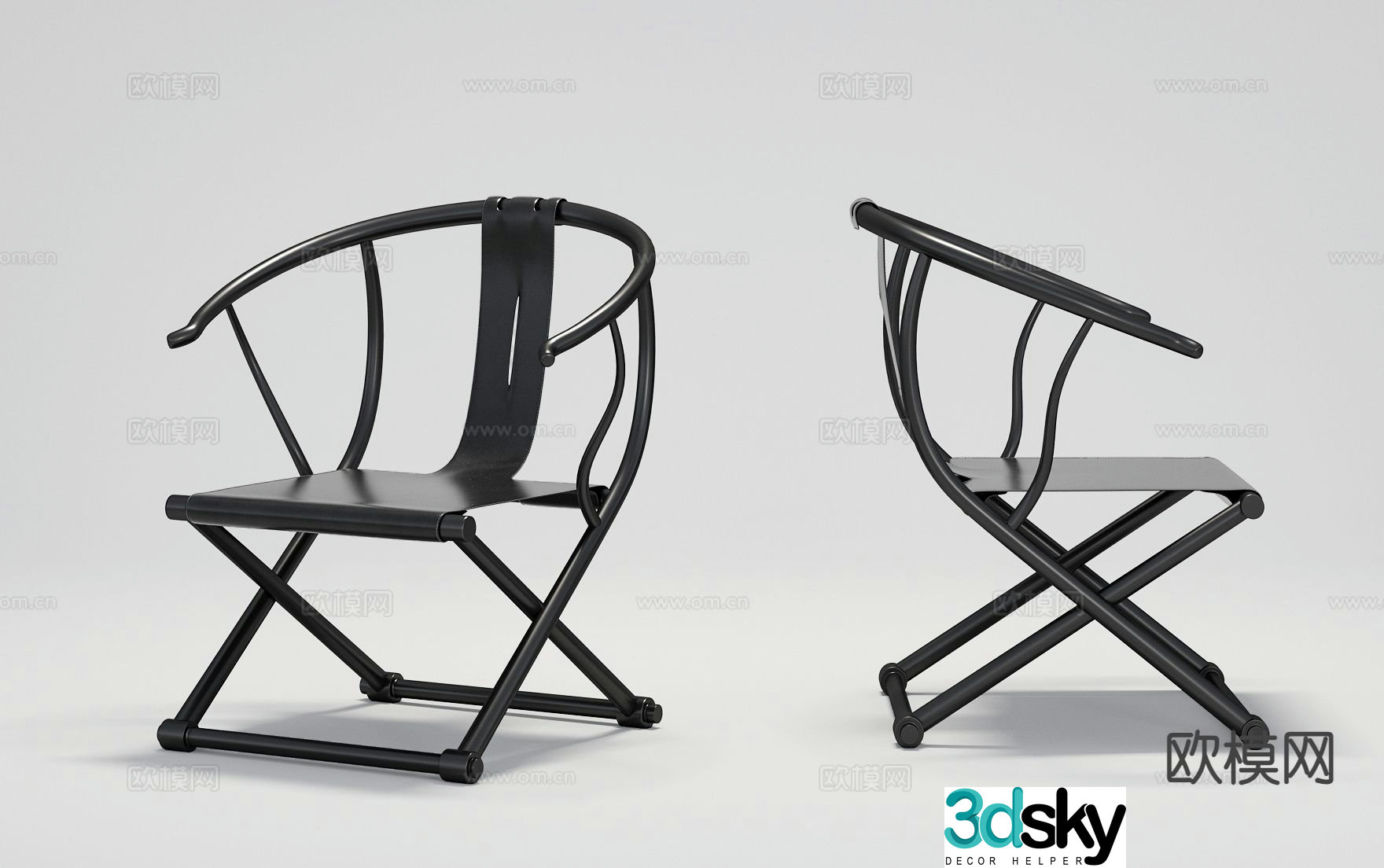 New Chinese style chair ring chair tea chair 3d model