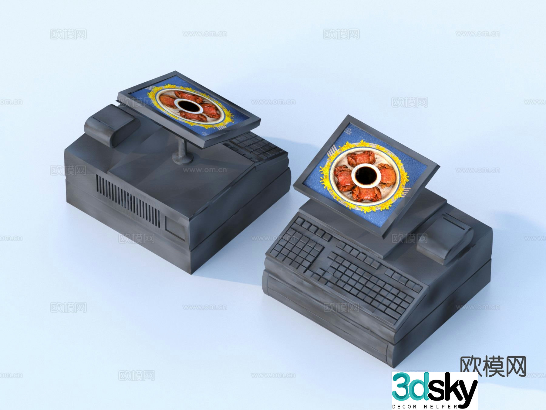 Cash register payment machine scanner 3d model