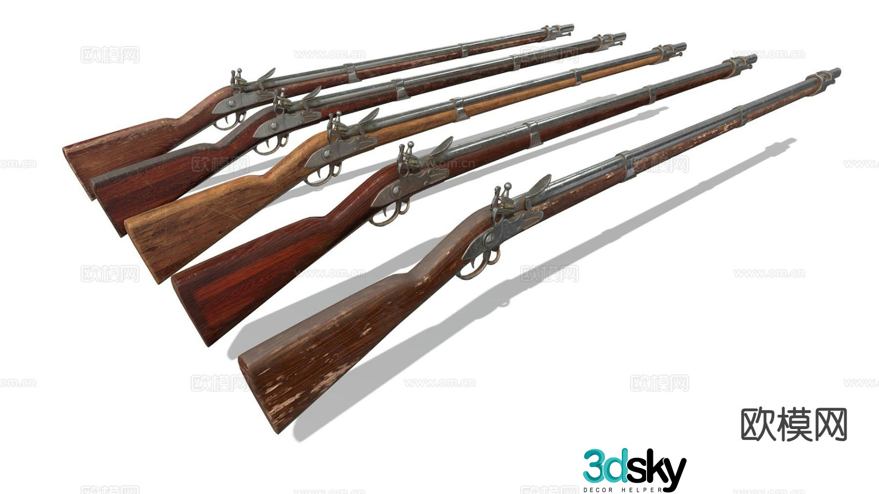 vintage rifle 3d model