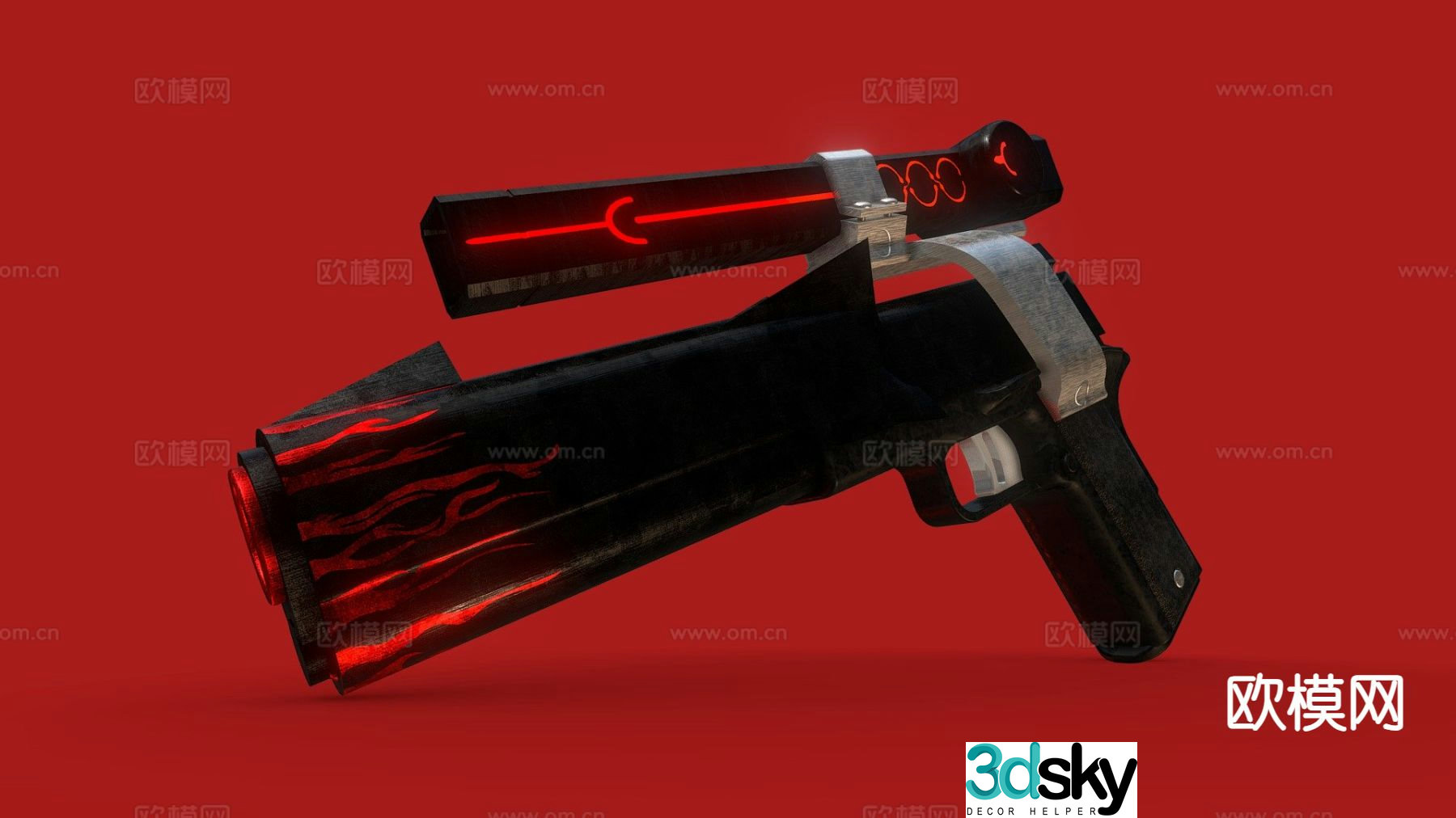 sci-fi pistol 3d model