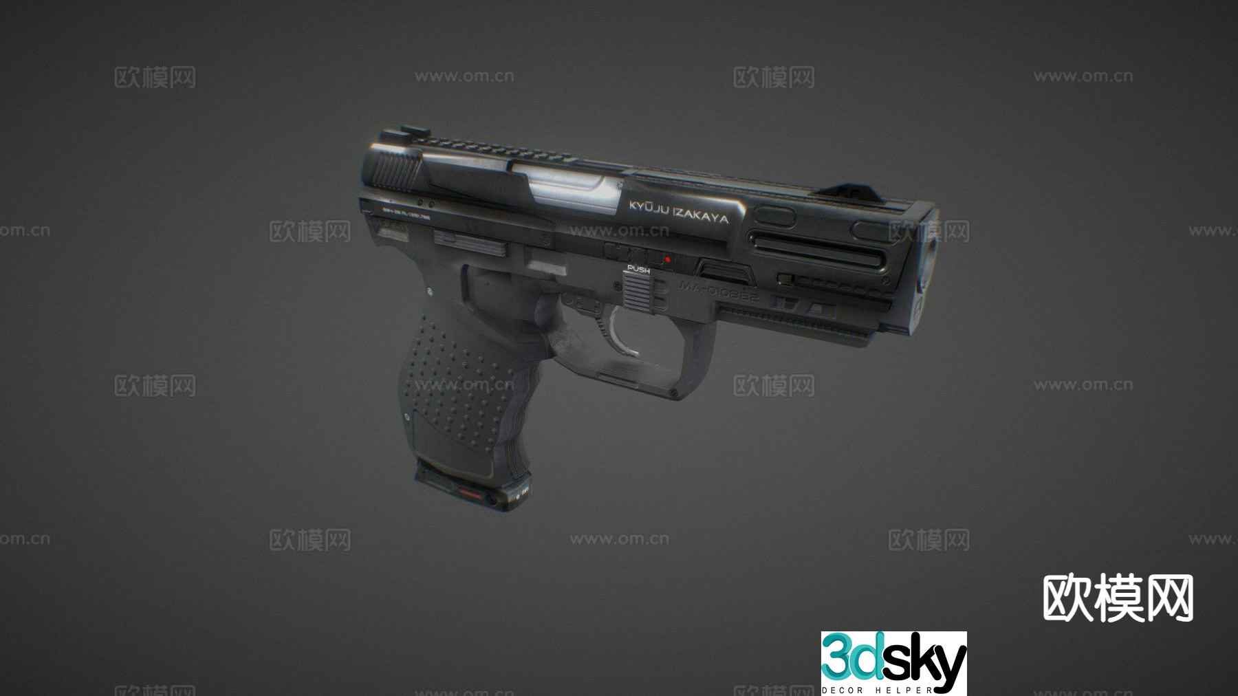 sci-fi pistol 3d model