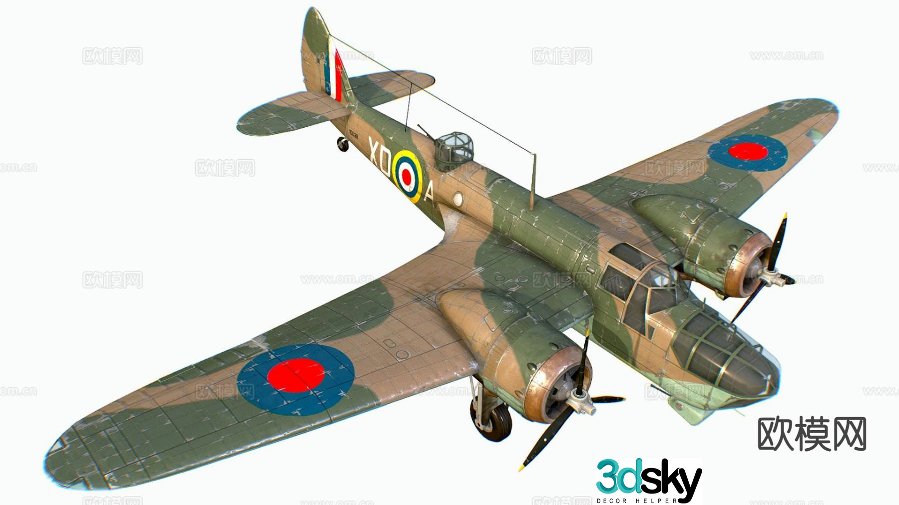 British light bomber 3d model