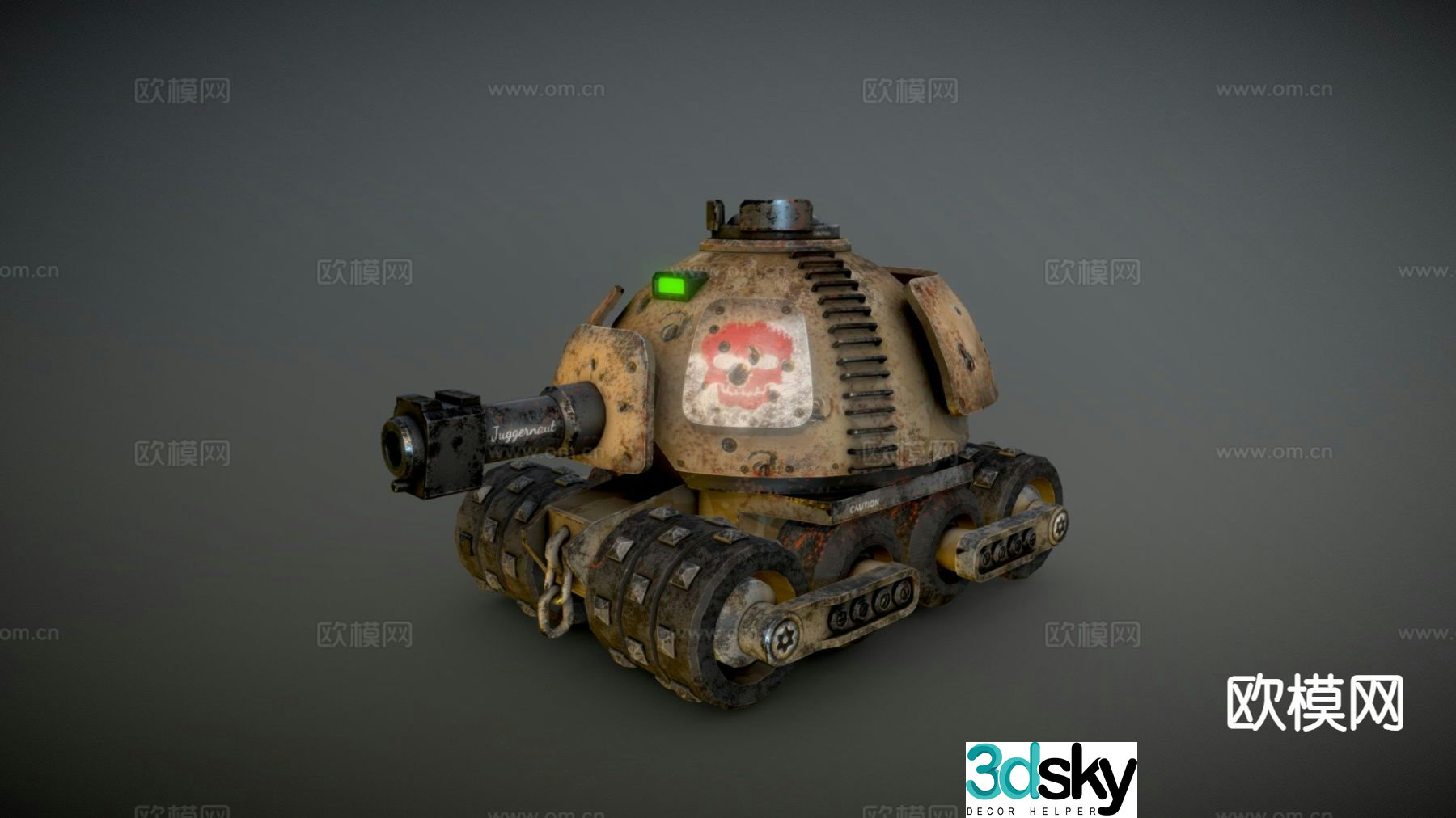 Cartoon tank 3d model