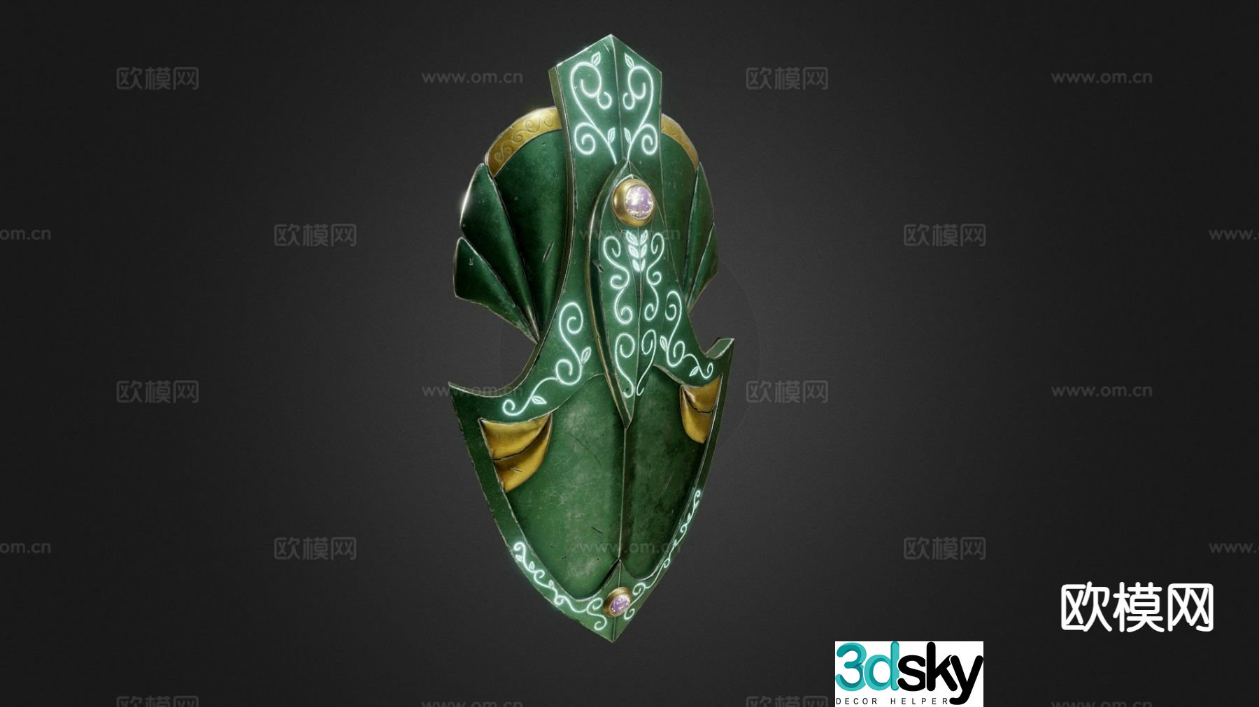 fantasy elf shield 3d model