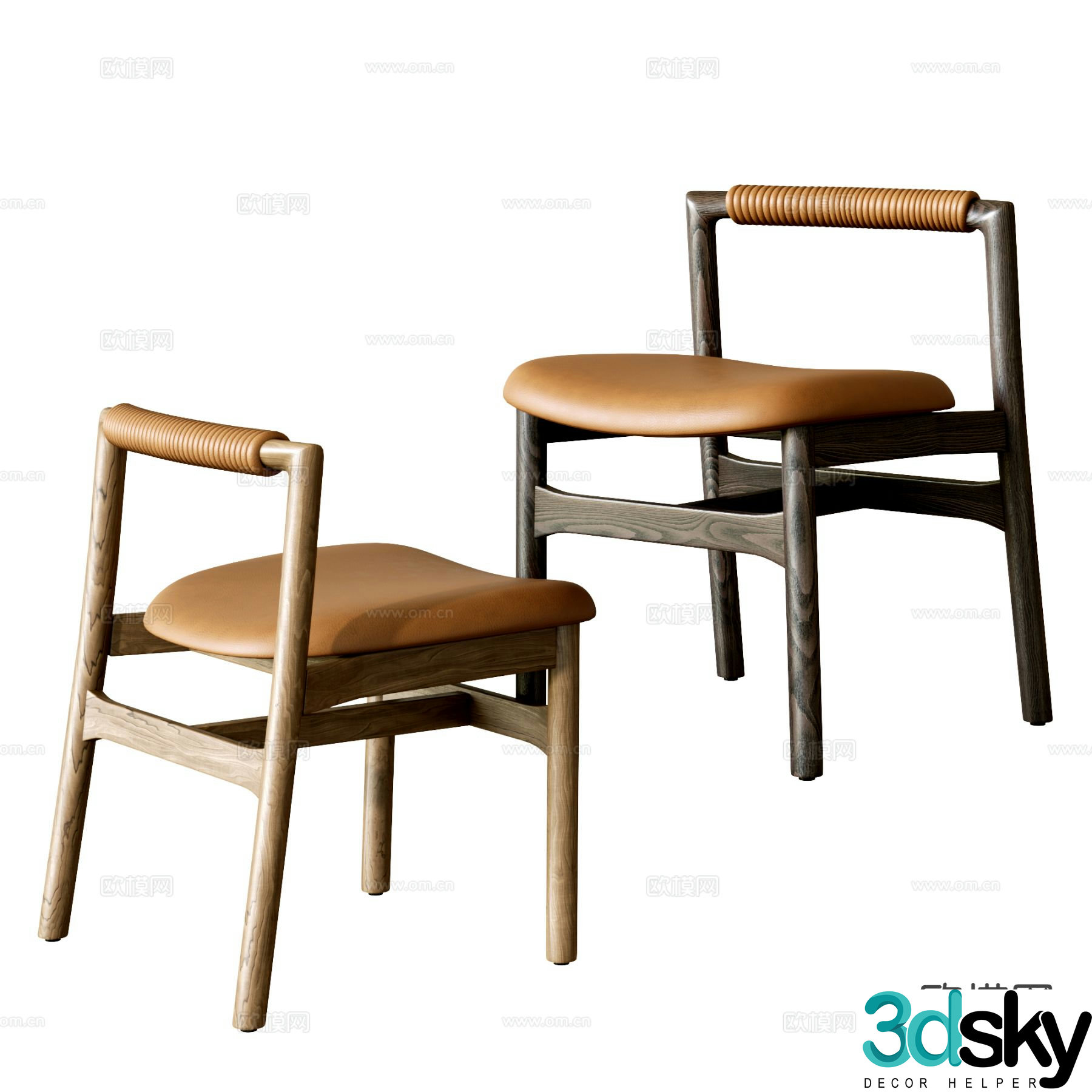 Nordic chair leisure chair 3d model
