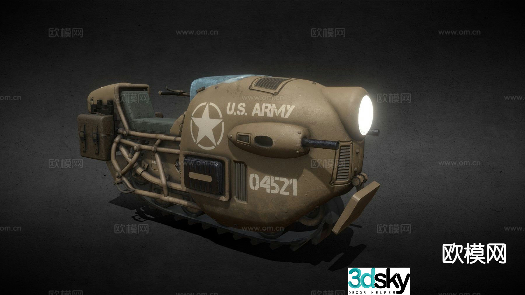 Retro motorcycle 3d model