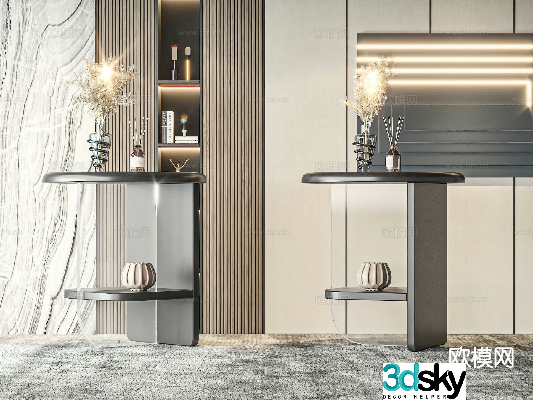Modern bedside table 3d model